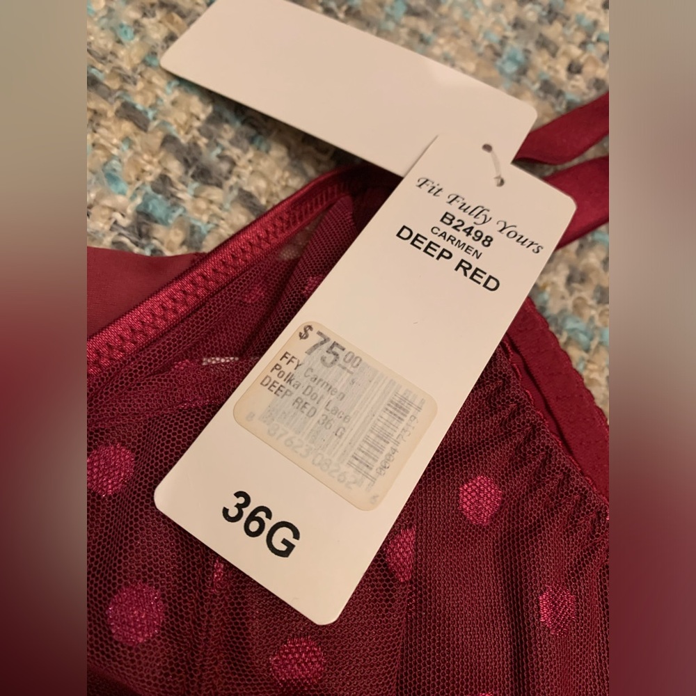 NWT Fit Fully Yours B2498 Carmen Deep Red Bra - Picture 3 of 4